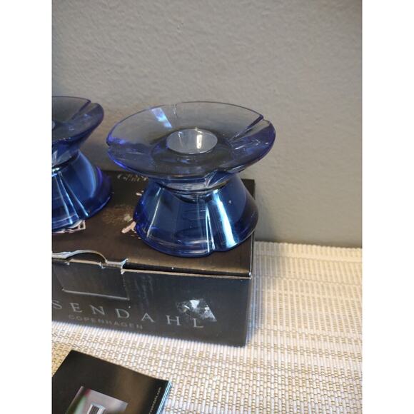 Rosendahl Grand Cru Glass Candle Stick Holders Purple GUC with original box - Picture 4 of 13